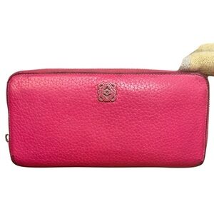 Women’s Loewe Pink/Purple Long Leather Zip Around Continental Wallet